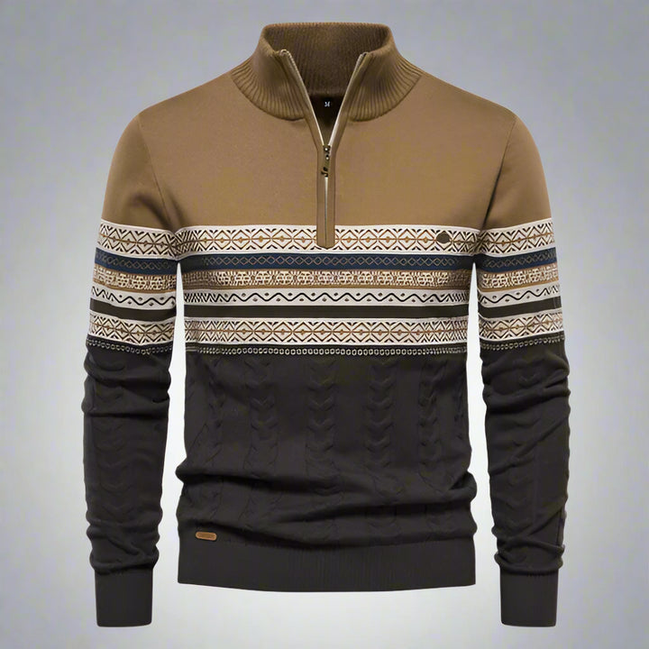 Striped Quarter-Zip Fleece Pullover