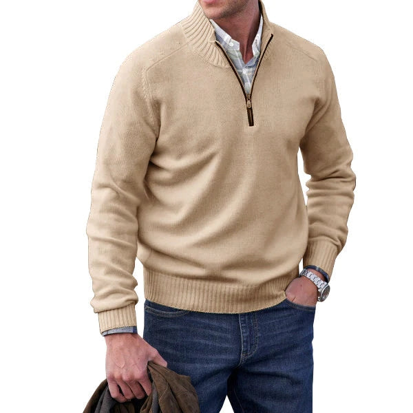 Lightweight Knit Quarter-Zip Pullover  