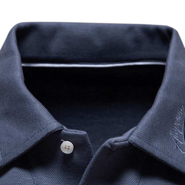 Men's Cotton Long-Sleeve Polo Shirt