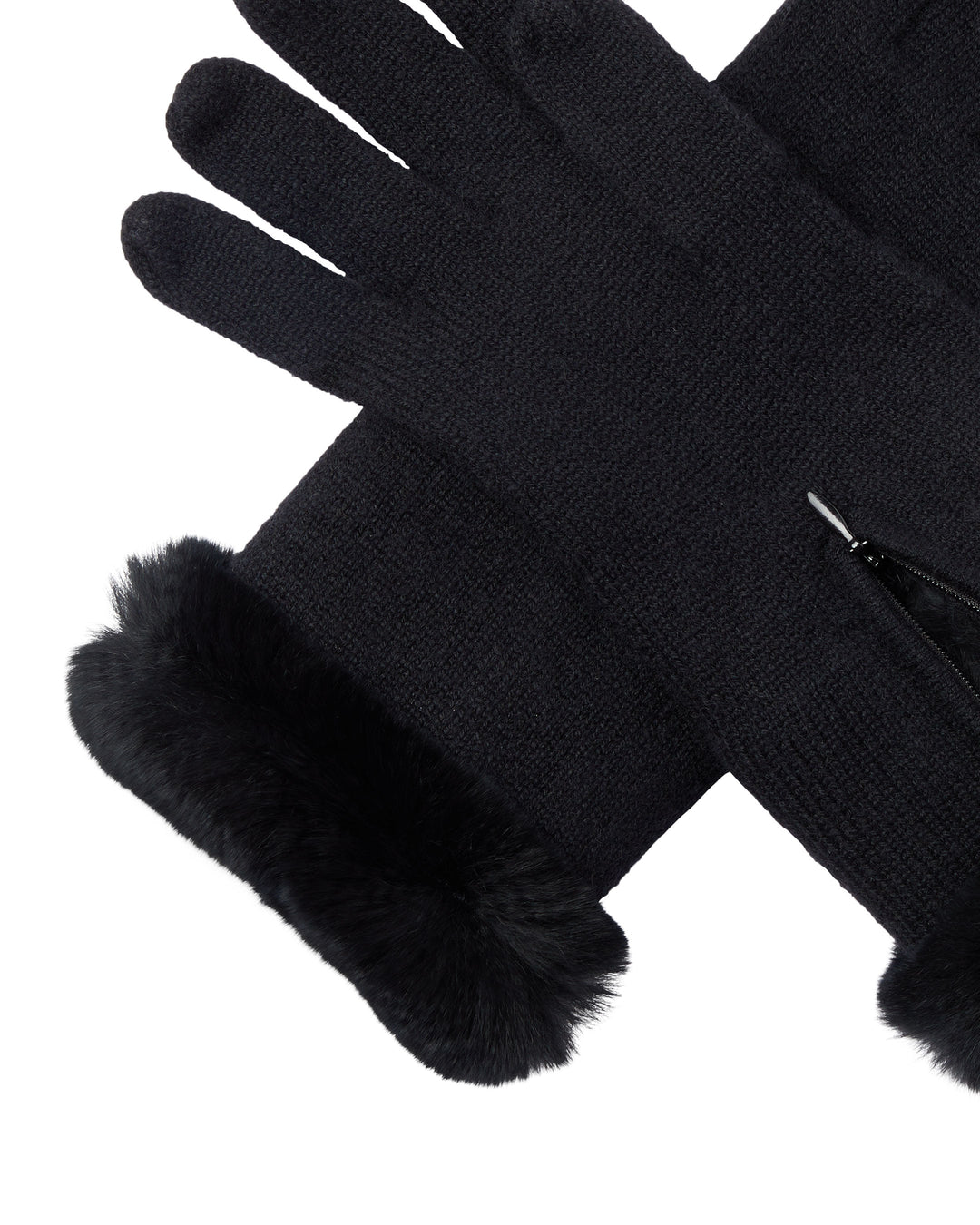 Luxury Cashmere Gloves with Rex Fur Cuffs