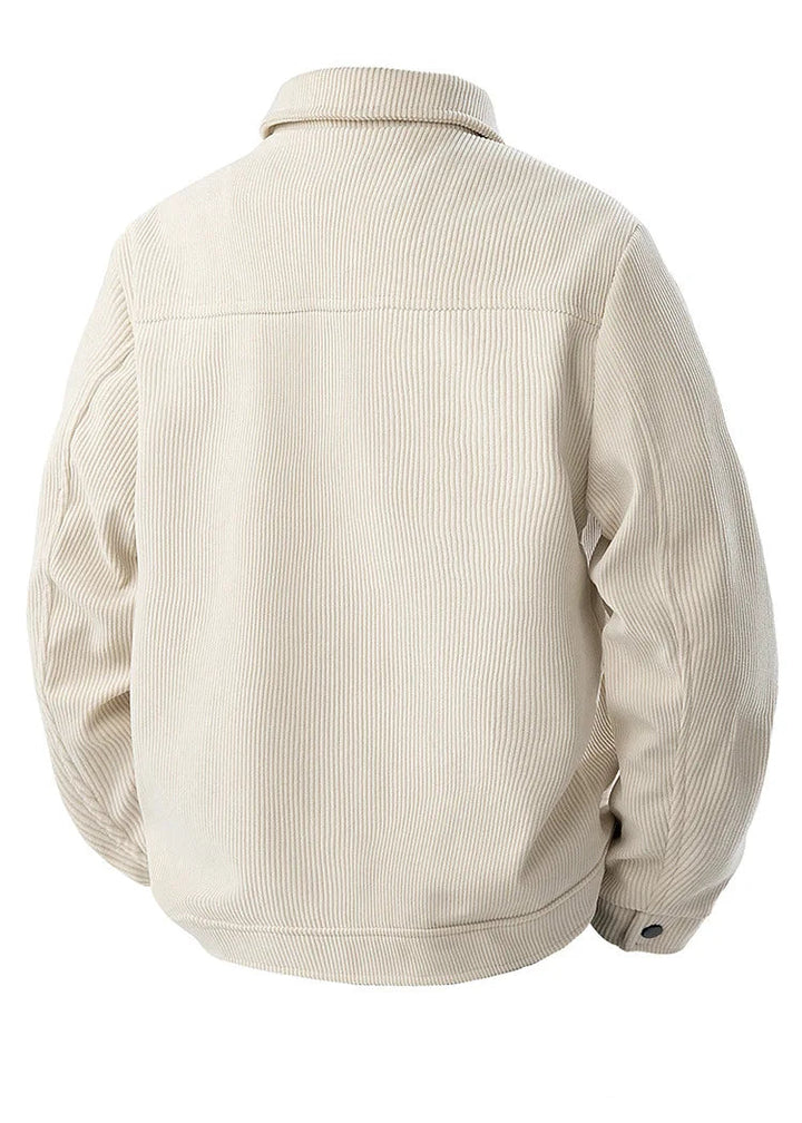Beige corduroy jacket on a white background
