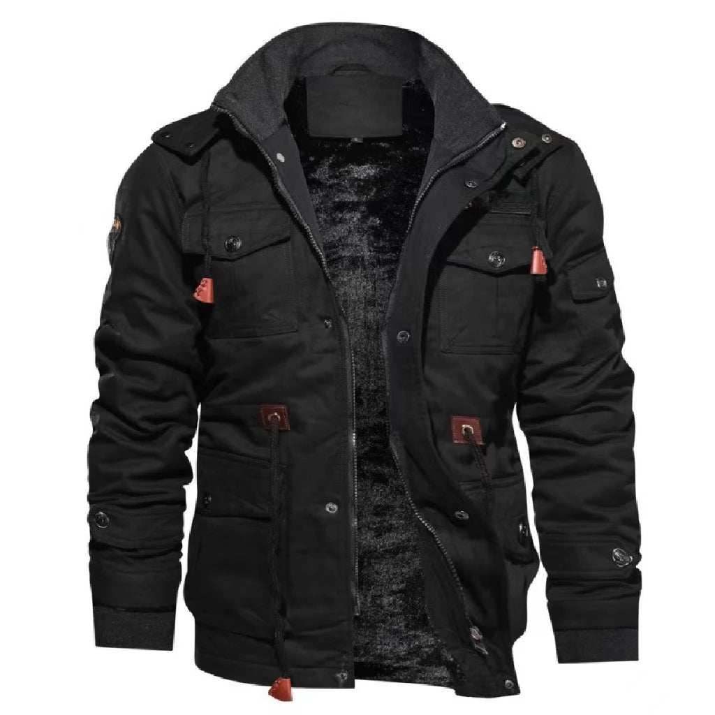 Men's Jacket With Crochet Weaving
