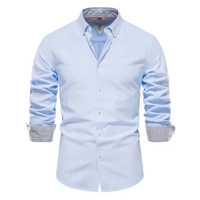 Men's Stand Collar Cotton Shirt