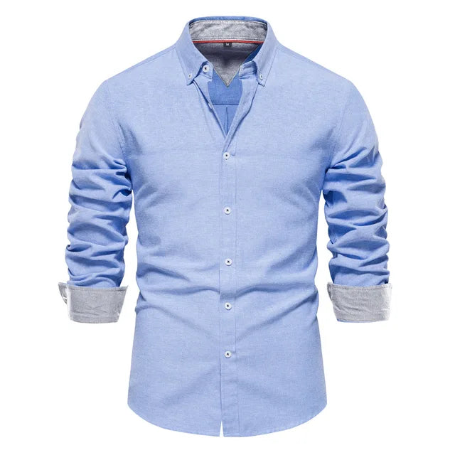 Men's Stand Collar Cotton Shirt