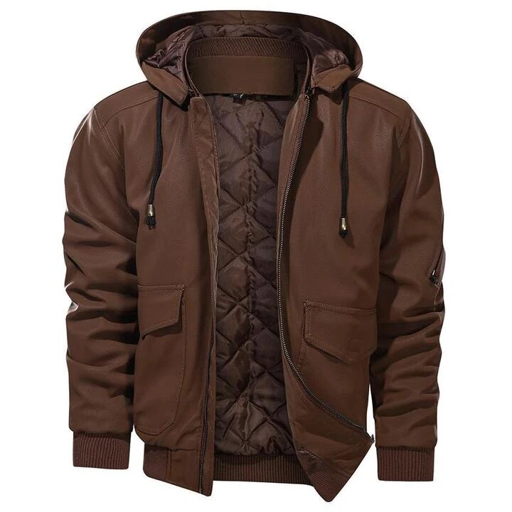 Men's Winter Jacket with Hood & Windproof Design
