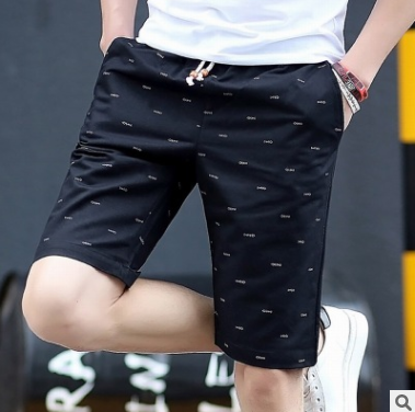 Men Drawstring Cotton Blend Shorts