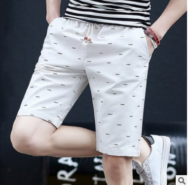 Men Drawstring Cotton Blend Shorts