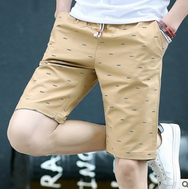 Men Drawstring Cotton Blend Shorts