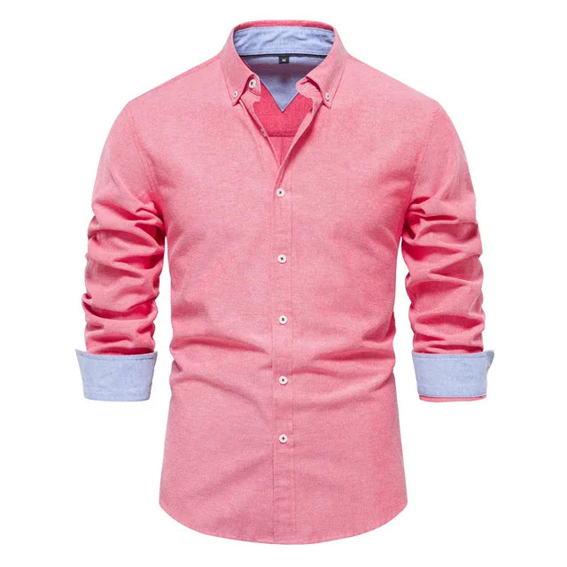 Men's Stand Collar Cotton Shirt
