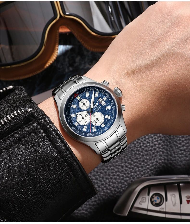 Men Stainless Steel Chronograph Watch