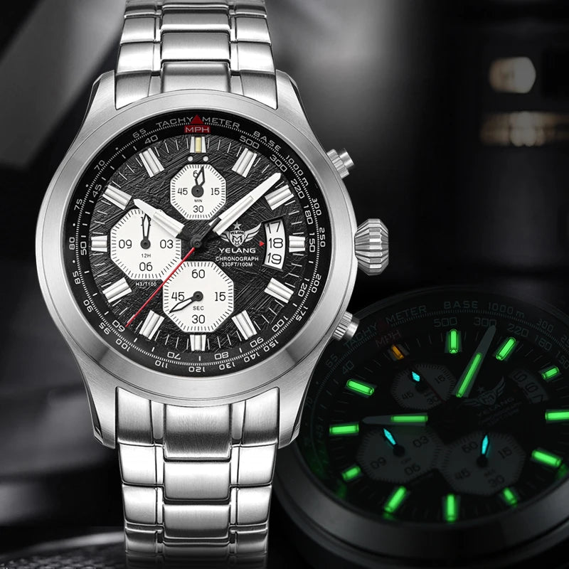 Men Stainless Steel Chronograph Watch