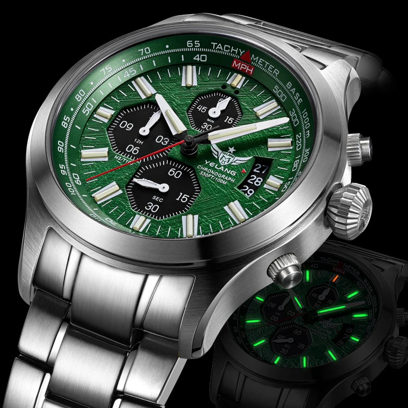 Men Stainless Steel Chronograph Watch