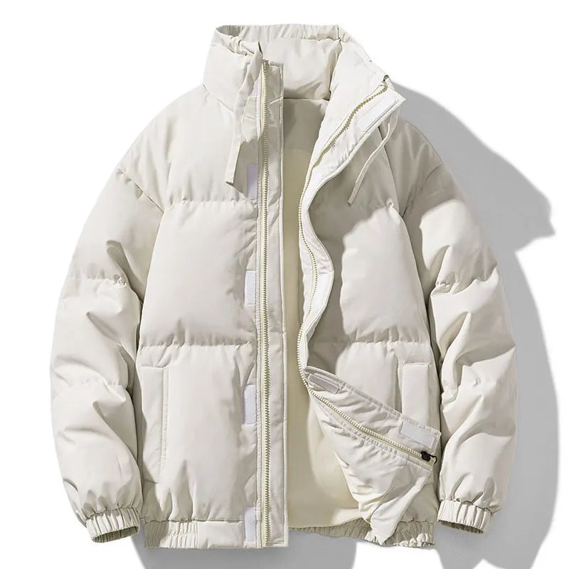 White puffer jacket on a white background