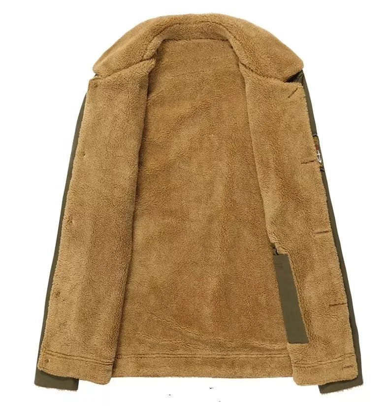 Brown fleece jacket on a white background