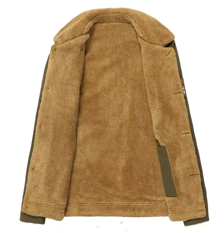Brown fleece jacket on a white background