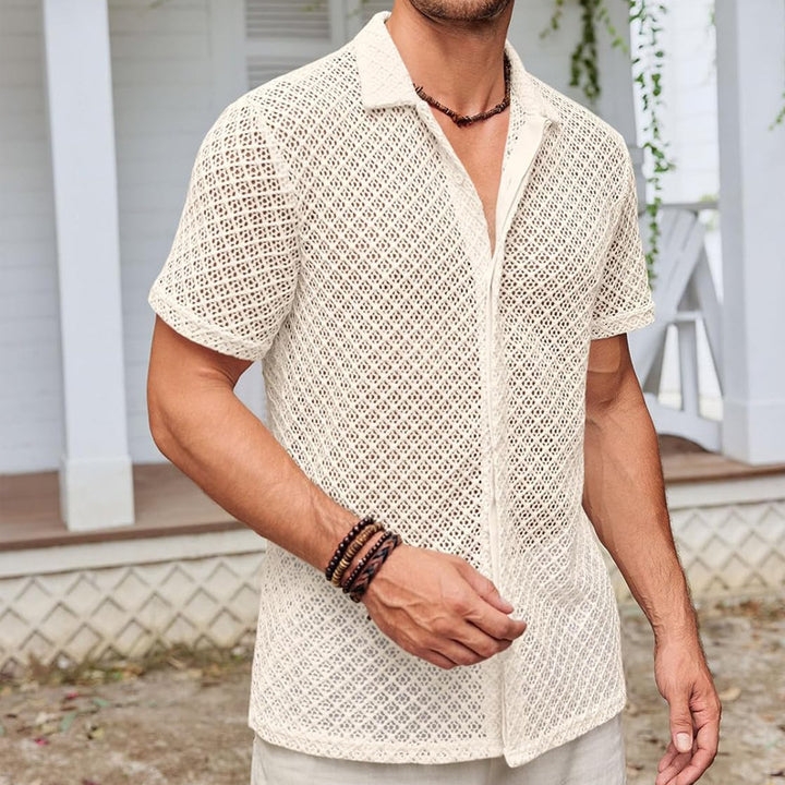 Men's Open Knit Short Sleeve Shirt