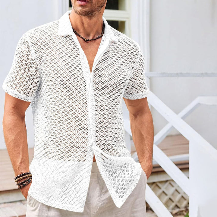 Men's Open Knit Short Sleeve Shirt