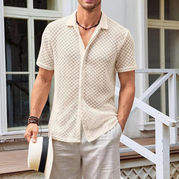 Men's Open Knit Short Sleeve Shirt