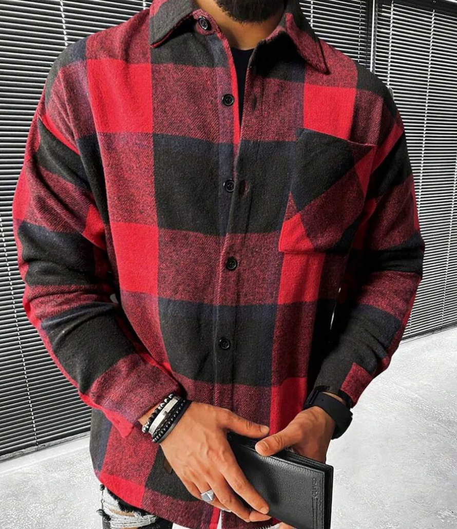 Men’s Check Long-Sleeve Shirt