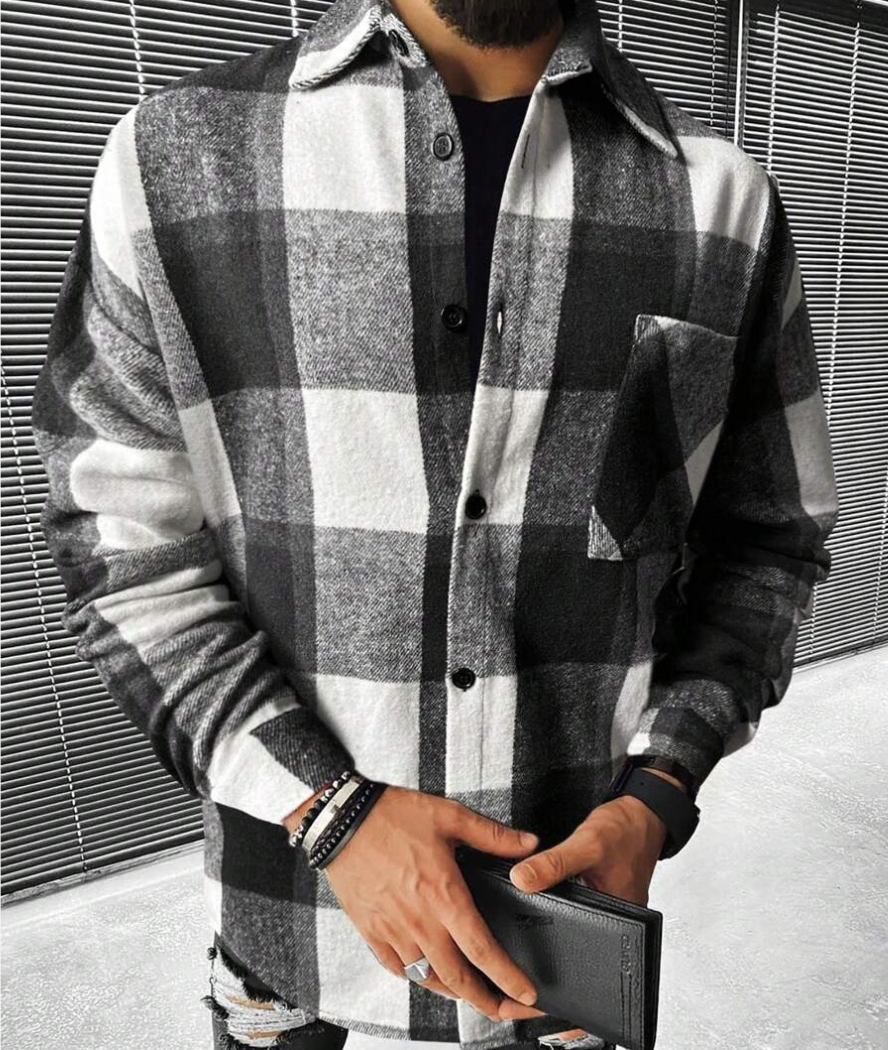 Men’s Check Long-Sleeve Shirt