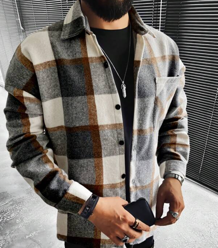 Men’s Check Long-Sleeve Shirt