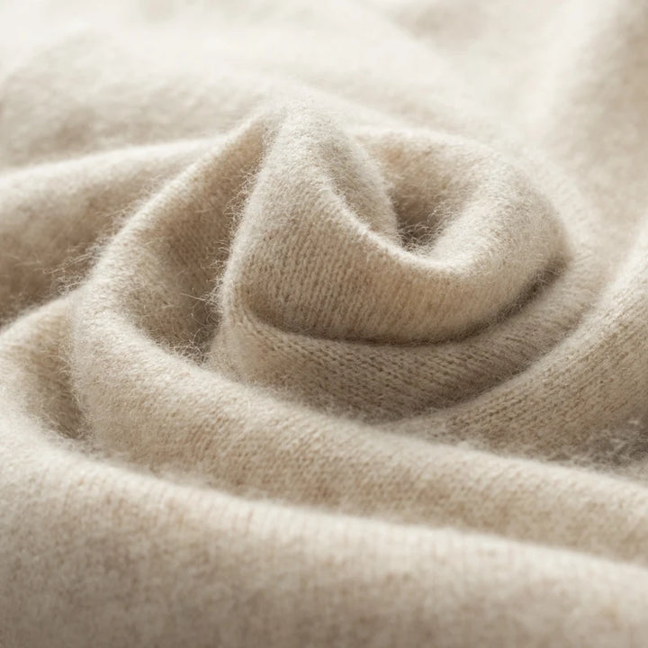 Close-up of beige fabric with a soft texture