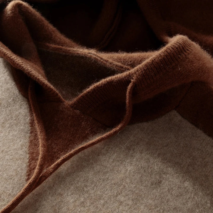Close-up of brown fabric texture on a neutral background
