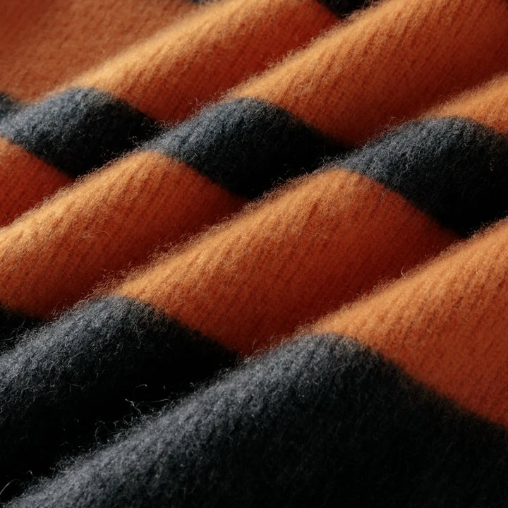 Close-up of orange and black striped fabric
