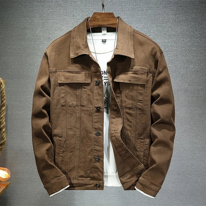 Brown jacket on a gray background