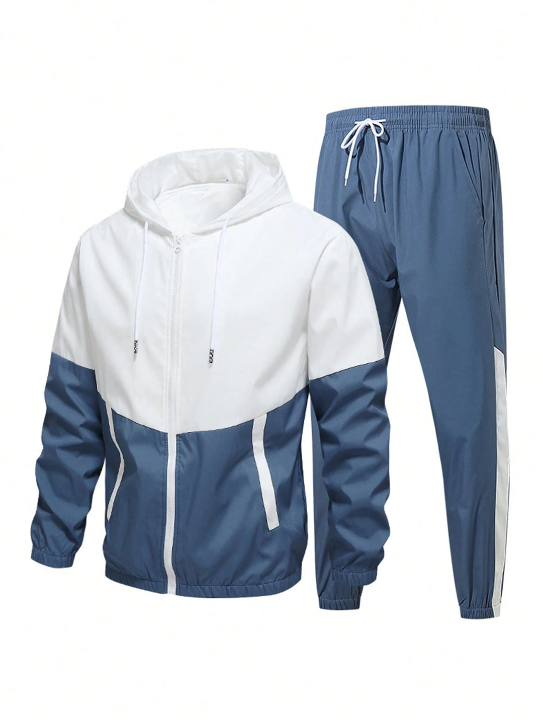 Men's Colorblock Hooded Tracksuit Set