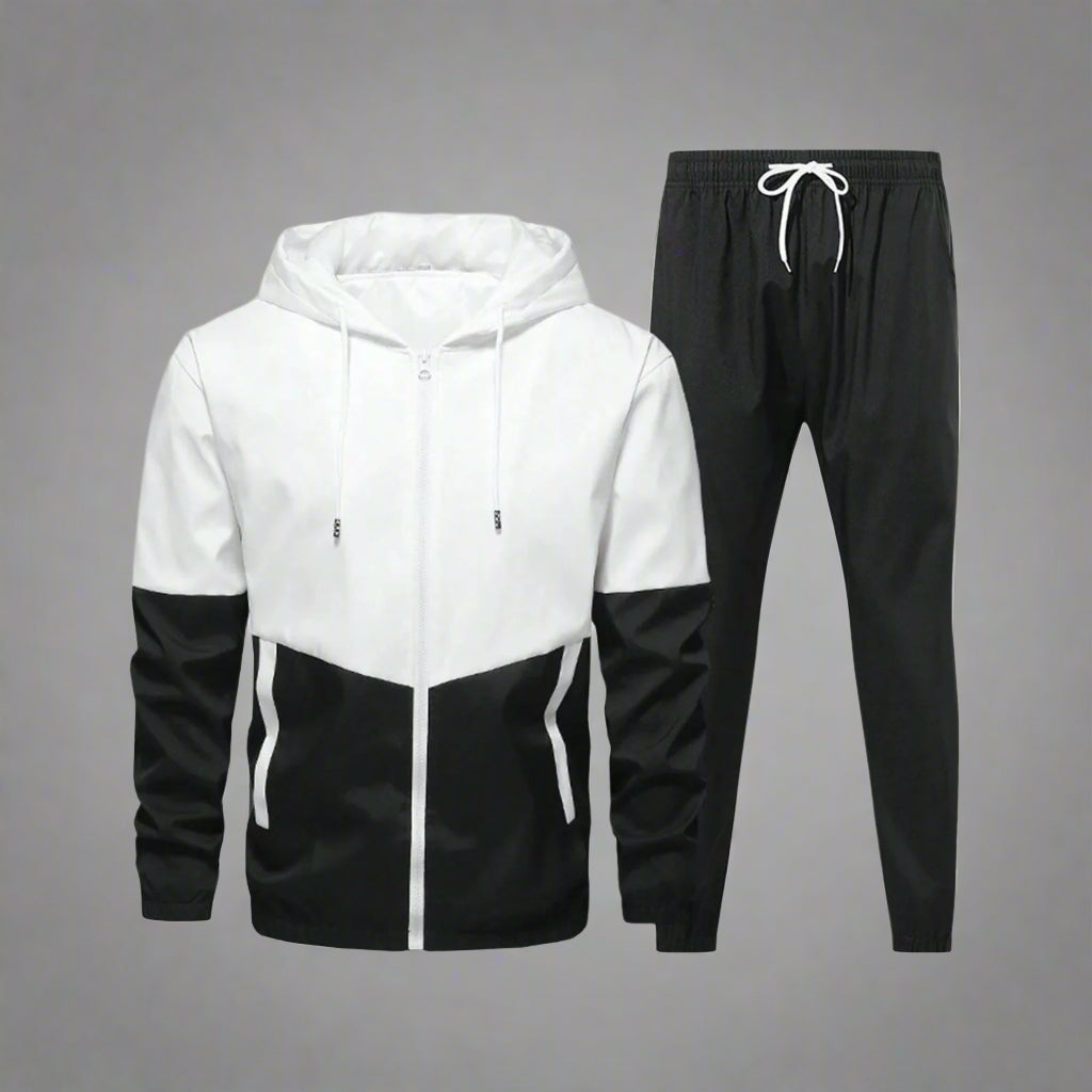 Men's Colorblock Hooded Tracksuit Set