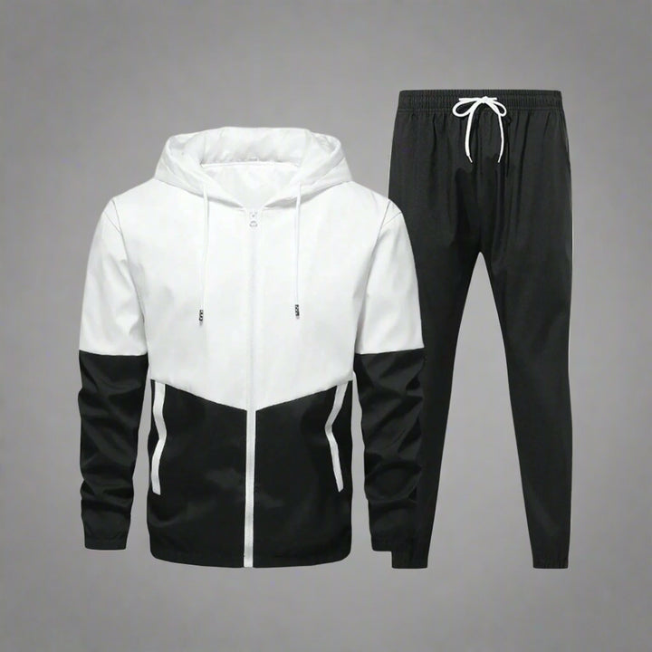 Men's Colorblock Hooded Tracksuit Set