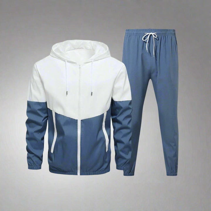 Men's Colorblock Hooded Tracksuit Set