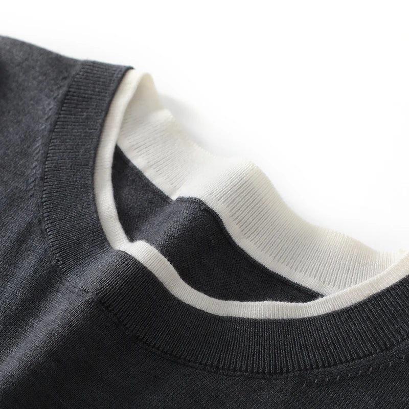 Mens Contrast Trim Knit Jumper