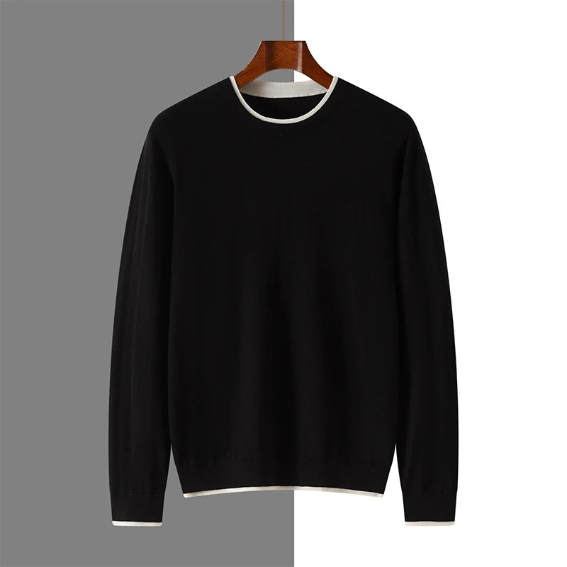 Mens Contrast Trim Knit Jumper