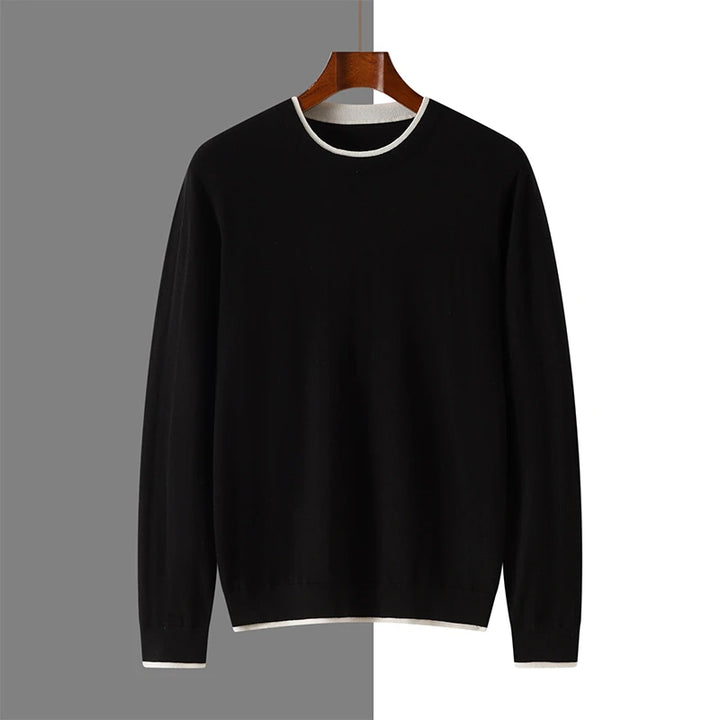 Mens Contrast Trim Knit Jumper