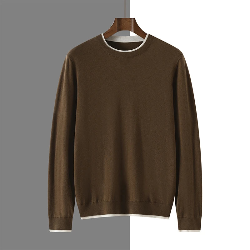 Mens Contrast Trim Knit Jumper
