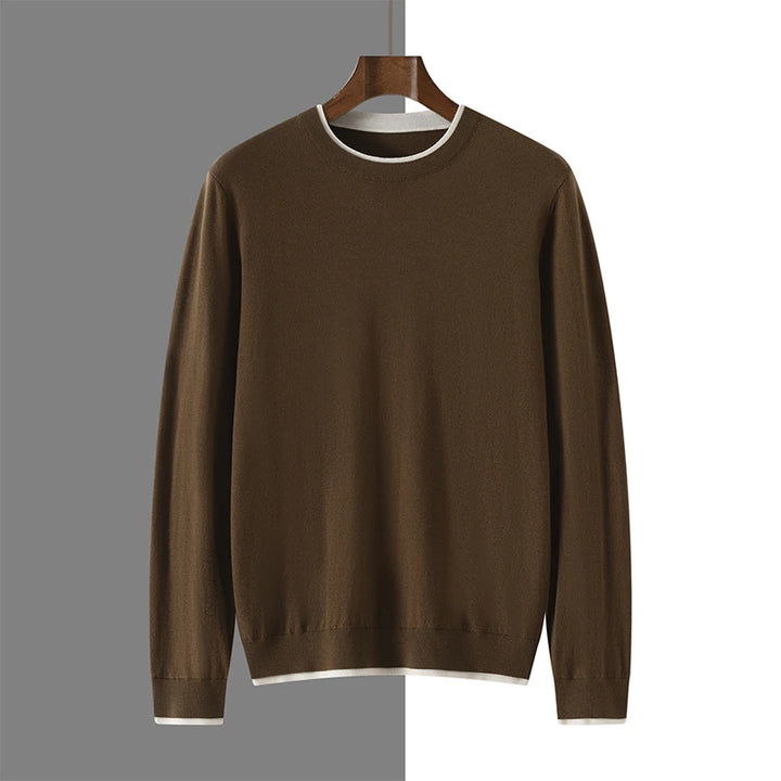 Mens Contrast Trim Knit Jumper