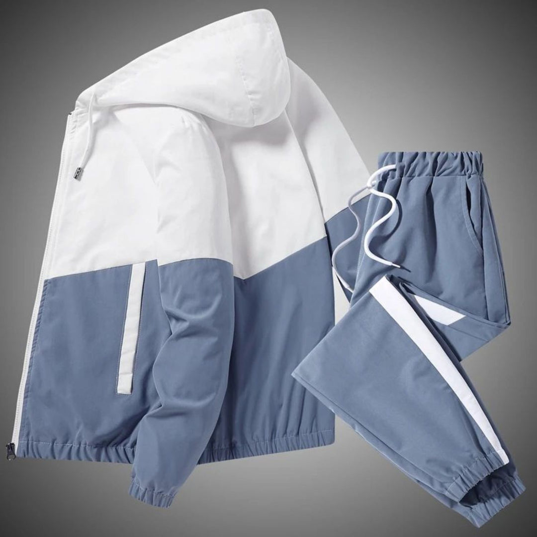 Men's Colorblock Hooded Tracksuit Set