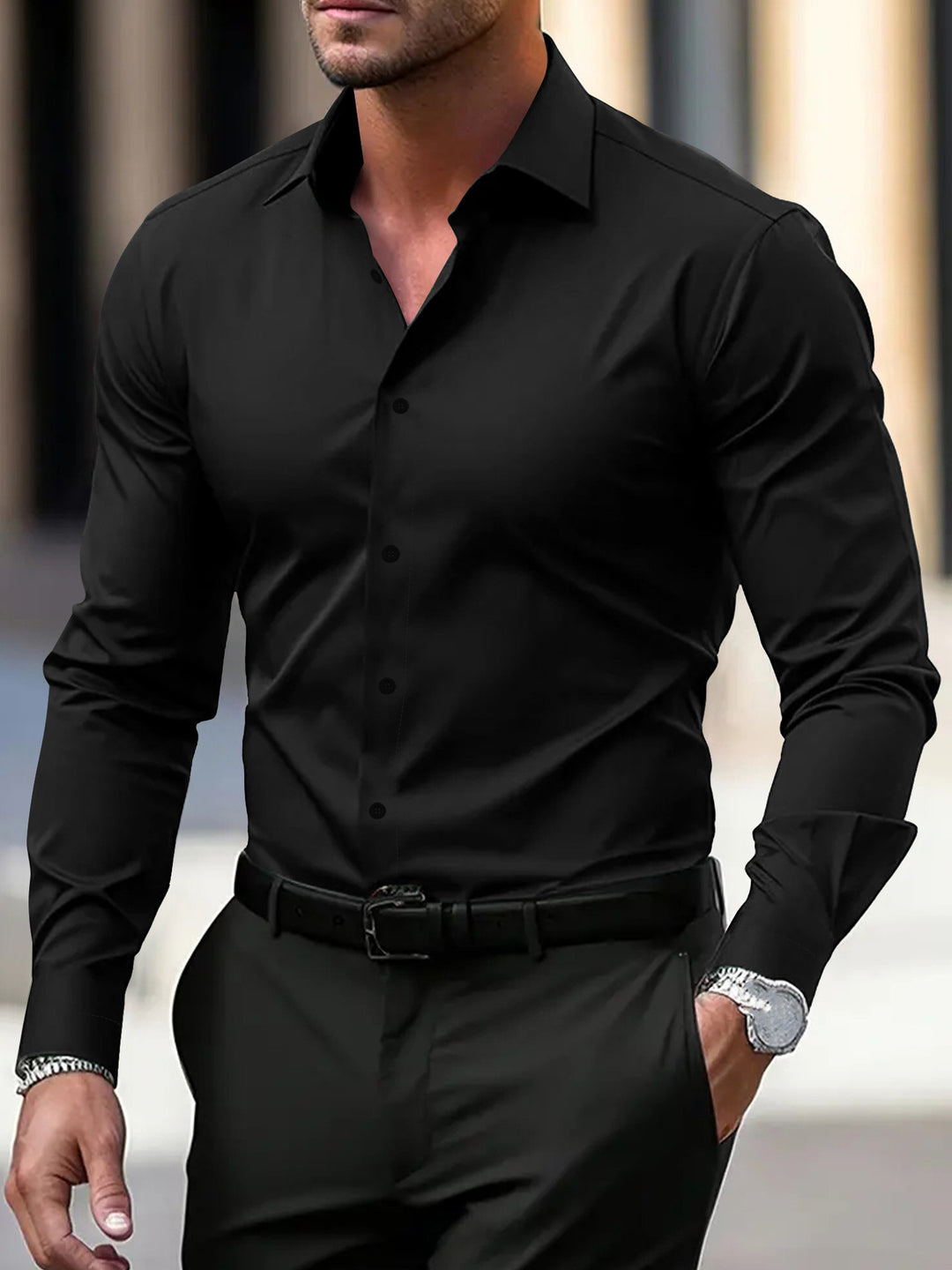 Mens Cotton Long Sleeve Shirt