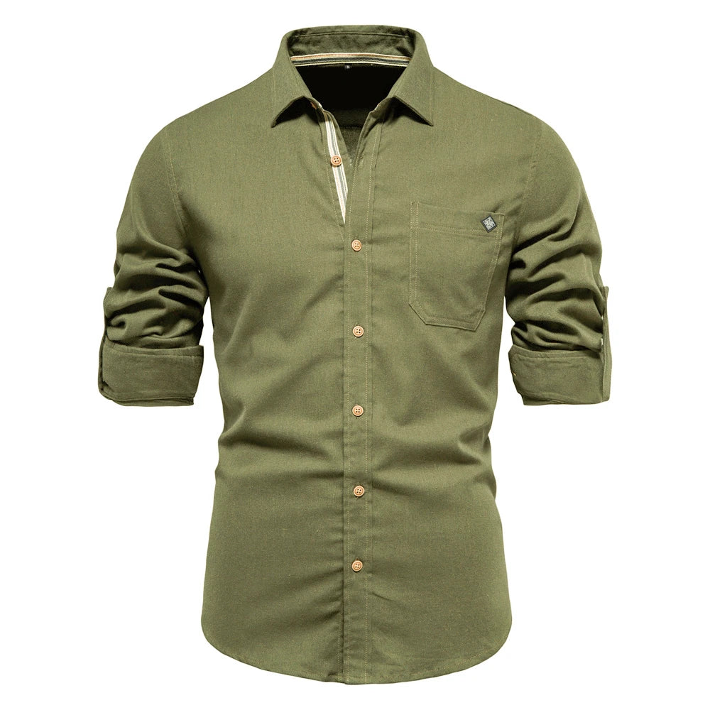 Men's Cotton Twill Single Pocket Shirt