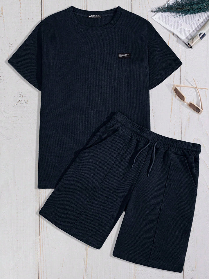 Mens Cotton Waffle Short Sleeve Set