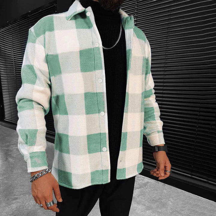Men's Spring Check Long Sleeve Shirt