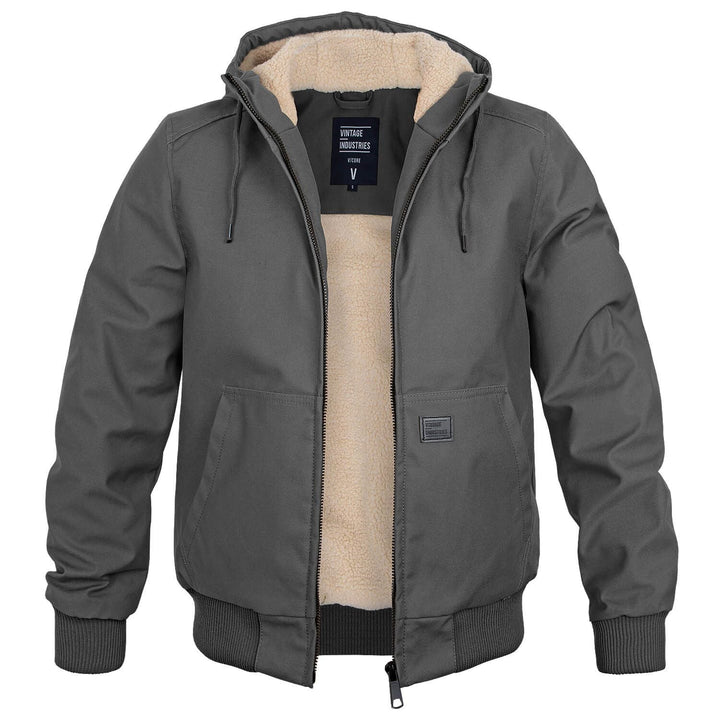 Gray jacket with beige lining on a white background