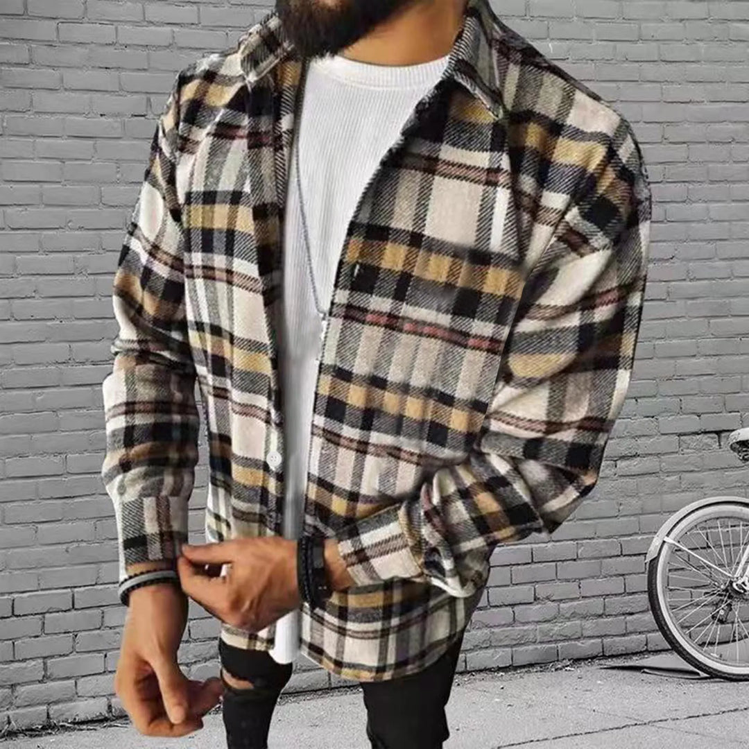 Men's Spring Check Long Sleeve Shirt