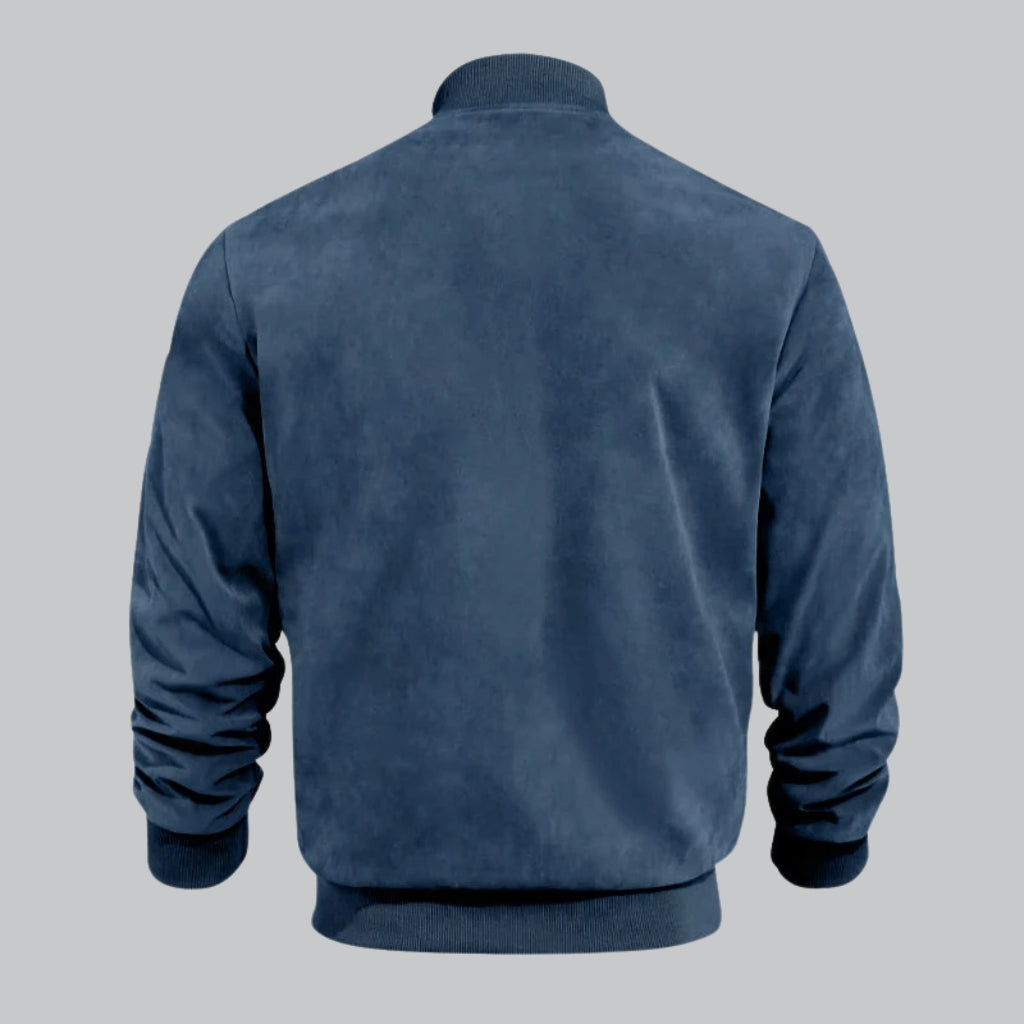 Blue jacket on a gray background