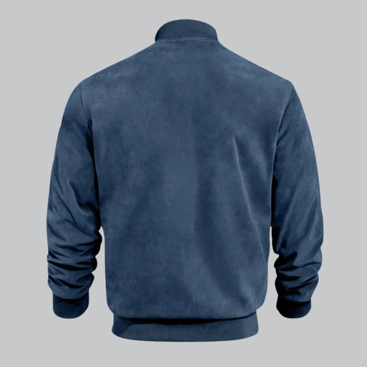 Blue jacket on a gray background