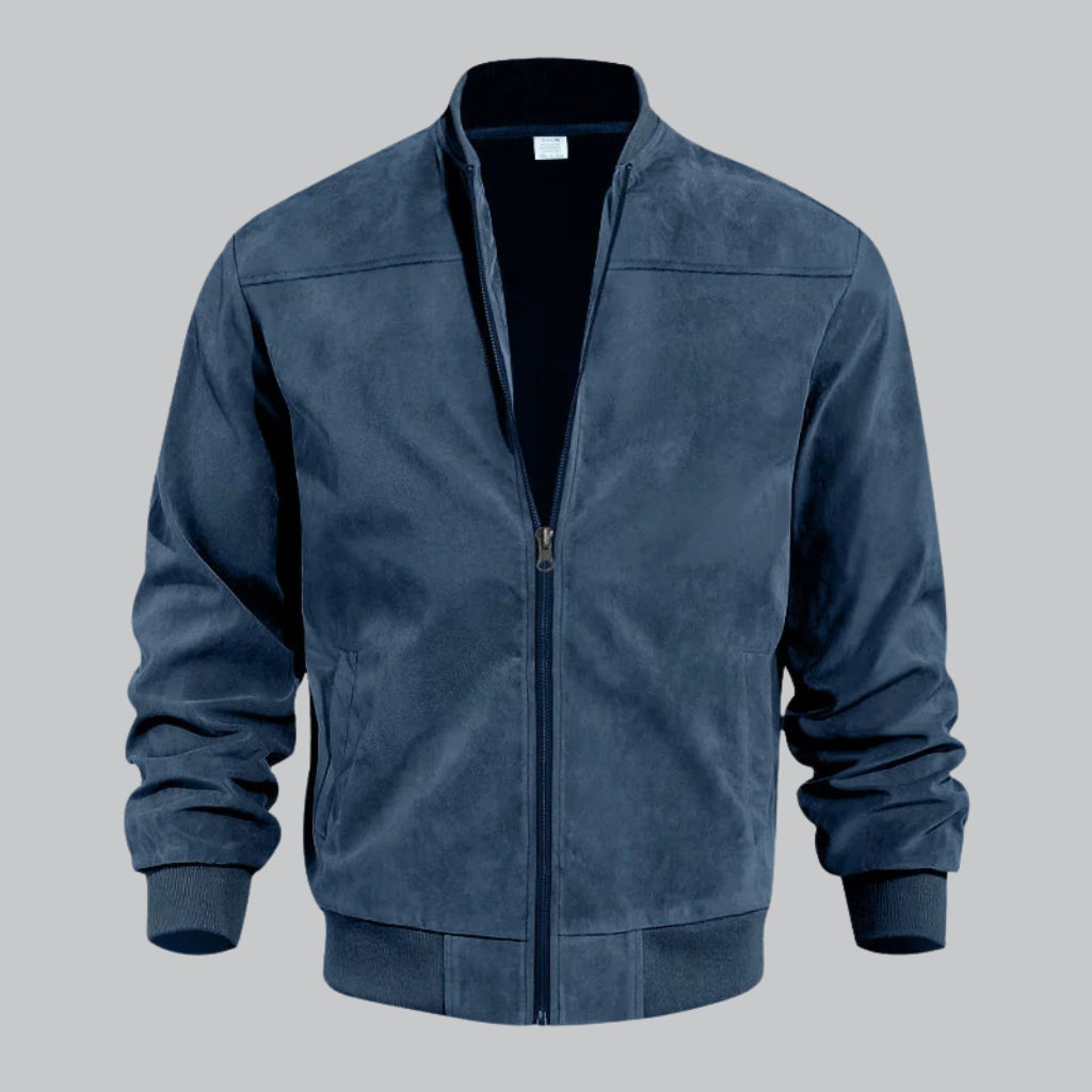 Blue jacket on a gray background