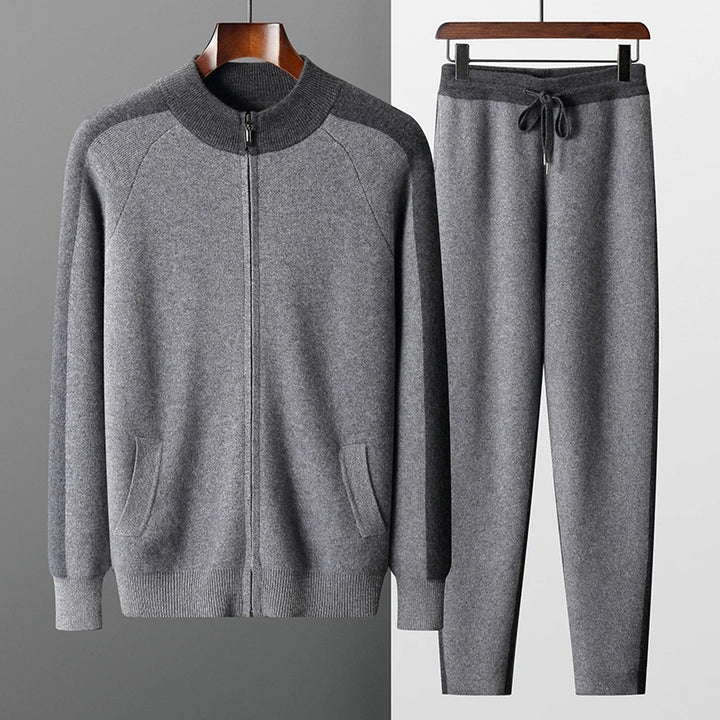 Mens Luxe Cashmere Zip-Up and Lounge Pants