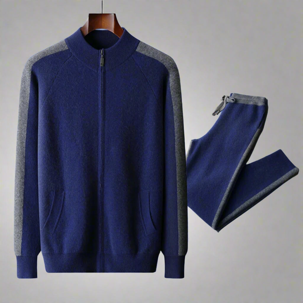 Mens Luxe Cashmere Zip-Up and Lounge Pants